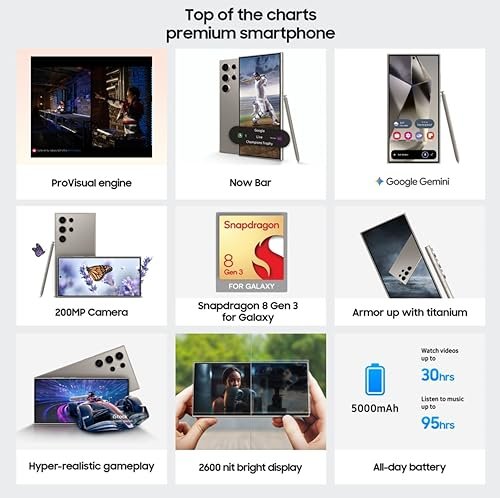 Samsung Galaxy S24 Ultra 512GB — Retailer feature overview for the Galaxy S24 Ultra; advertised features and claims are not GadgetsBag test results.