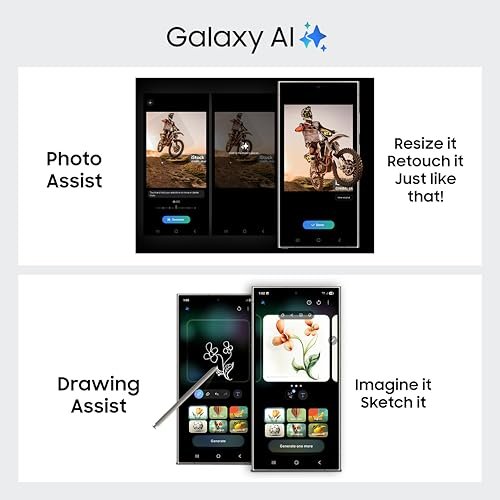 Samsung Galaxy S24 Ultra 512GB — Galaxy S24 Ultra photo and drawing feature illustration; screen content is simulated.